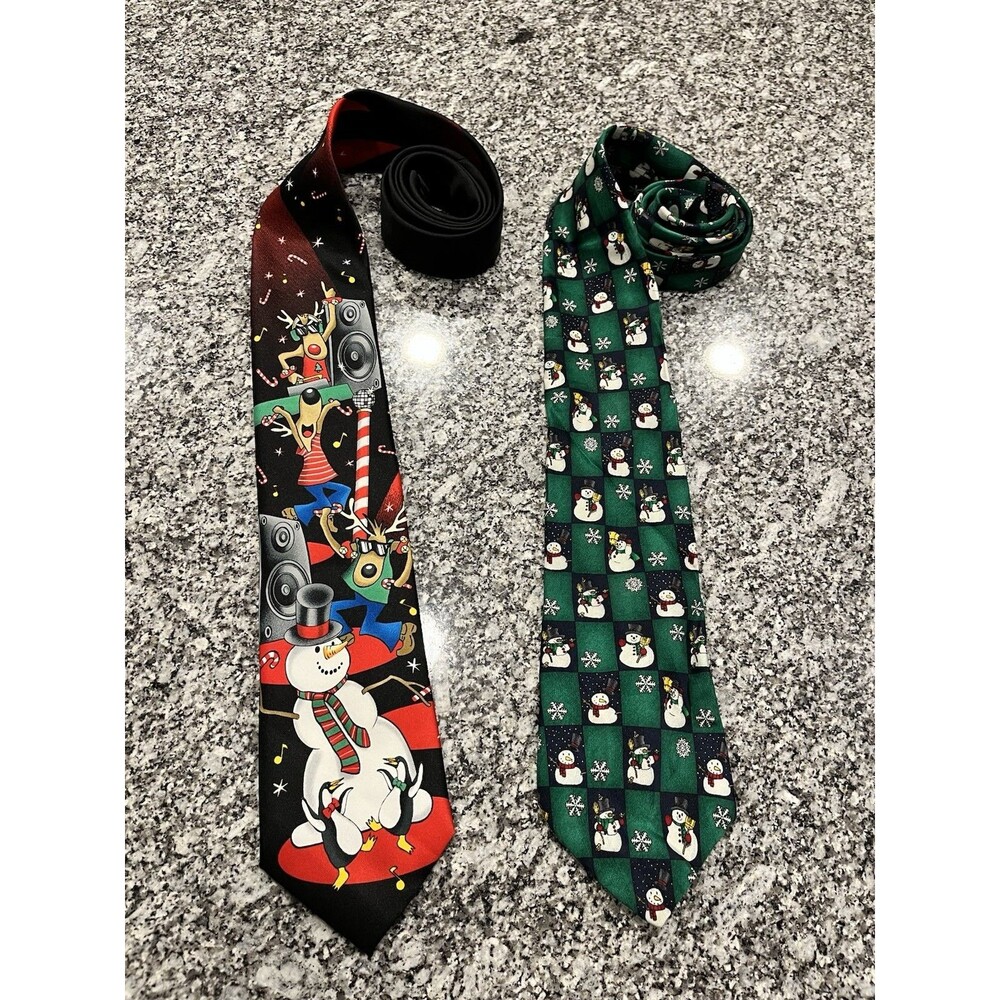 Christmas Holiday Snowman Neckties 2pcs 0025